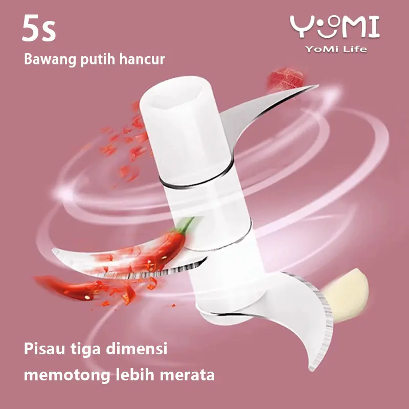 Blender Portabel Elektrik Tanpa Kabel /USB Mini Multifungsi Chopper Bumbu Dapur Praktis/ Blender mini choper / Blender Makanan Bayi 3