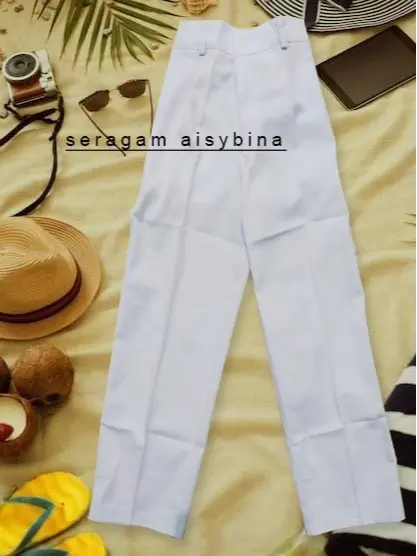 celana seragam SD panjang warna hitam dan putih Anak 1