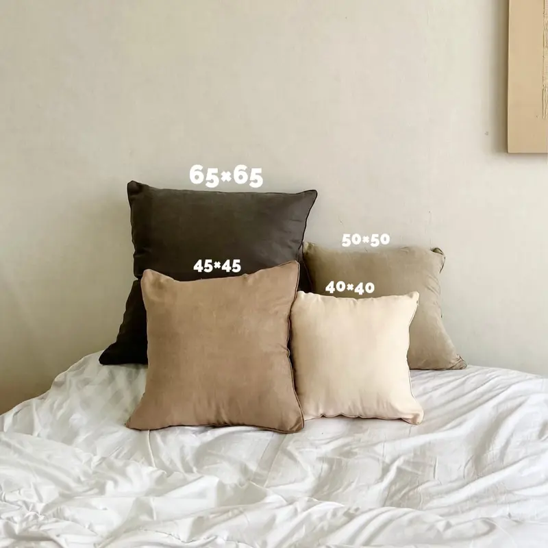 Bantal Sofa Suede KUSSHON 45x45 dengan Sarung dan Bantal - Termasuk Isi dan Sarung 1