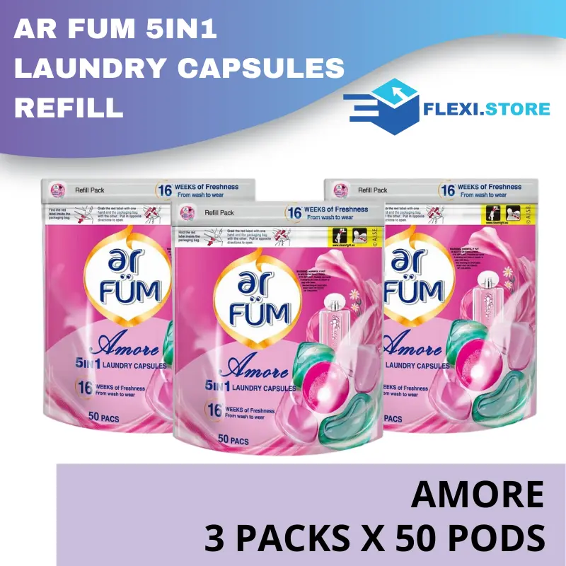 ar Fum 5in1 Laundry Capsules - 50pcs x 3 Refill Packs