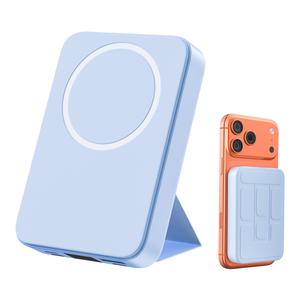 10000mAh 磁気モバイルバッテリー 15W ポータブルワイヤレス急速充電 Powerbank LEDディスプレイ付き折りたたみスタンド iPhone 16/15/14/13/12/Pro/Pro Max/Plusシリーズ対応バッテリーパック