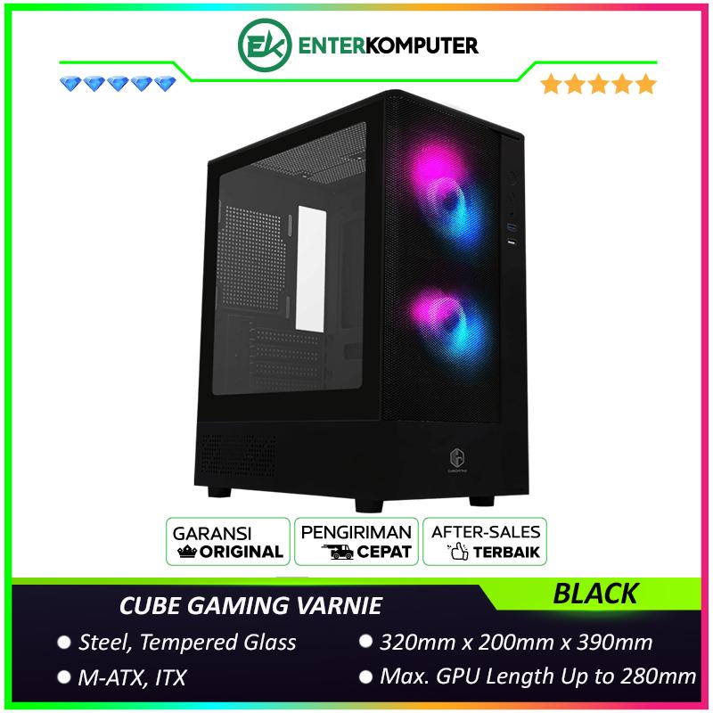CUBE GAMING VARNIE BLACK mATX Gaming Case Front Mesh Left