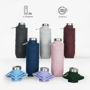 Botol Air Minum Lipat 700ml Silikon Bebas BPA Tempat Minuman Portable Sgt Fleksibel dan Tahan Bocor Bahan Silicon