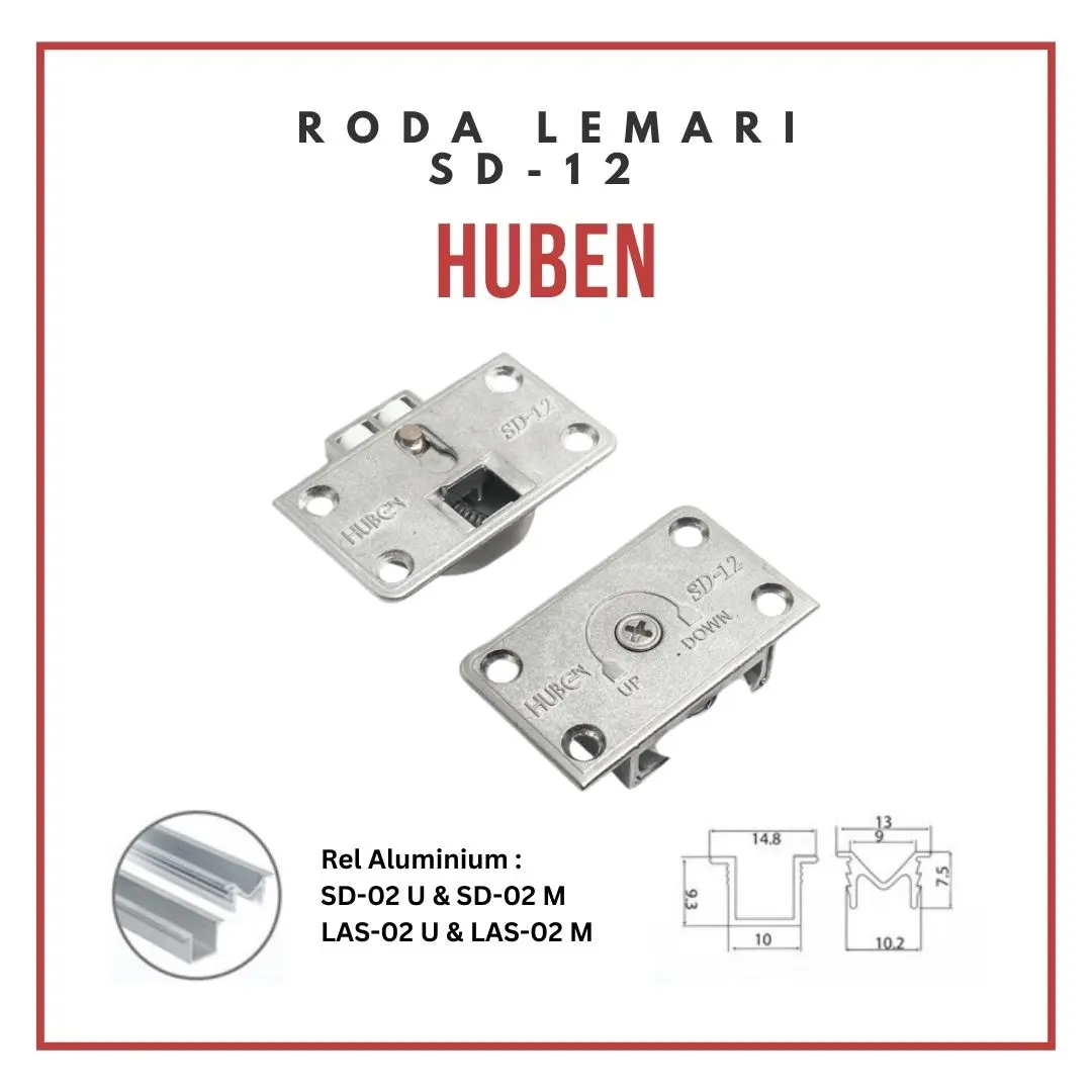 (Huben) Roda Pintu Lemari Geser Roda Pintu Lemari Sliding SD-12