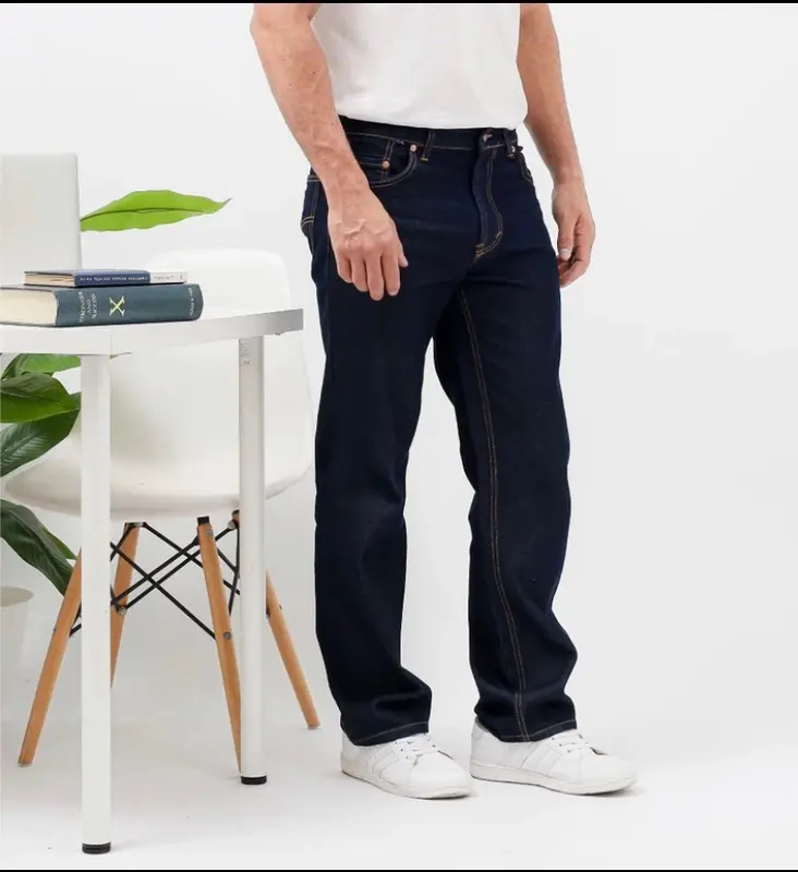 Celana Panjang Pria Jeans Standar Basic Reguler Pria Korean Style Fit Hitam Dewasa 7