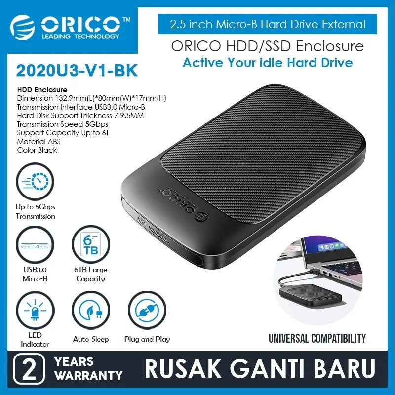 ORICO 2020U3-V1 SSD HDD Enclosure 2.5" Inch SATA USB 3.0 External Case 0