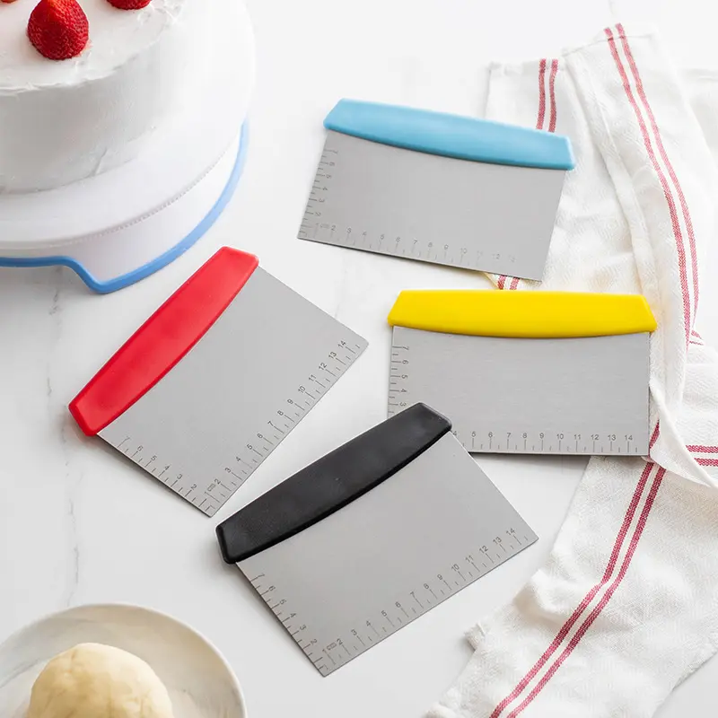Four-Color Spot Stainless Steel Square Belt Scale Tagliolini Cutter Flour Scraper Noodle Separator Baking Cream Scraper