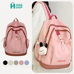 HihhShop Ransel Wanita Besar Kapasitas Tahan Air Tahan Lama Ringan Santai Versatile Bisa Muat Laptop 14 Inch Botol Minum Kantong Belakang Tali Bahu Disesuaikan Untuk Mahasiswa Karyawan Cocok Sekolah Bekerja Perjalanan