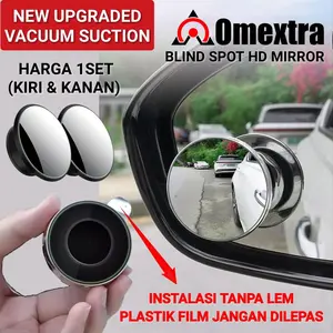 Omextra Blind Spot HD Mirror Vacuum Suction Sistem Hisap Kaca Spion Mobil Spion Titik Buta Cermin HD Blind Spot Mirror Spion Kaca Asli Set 2pcs