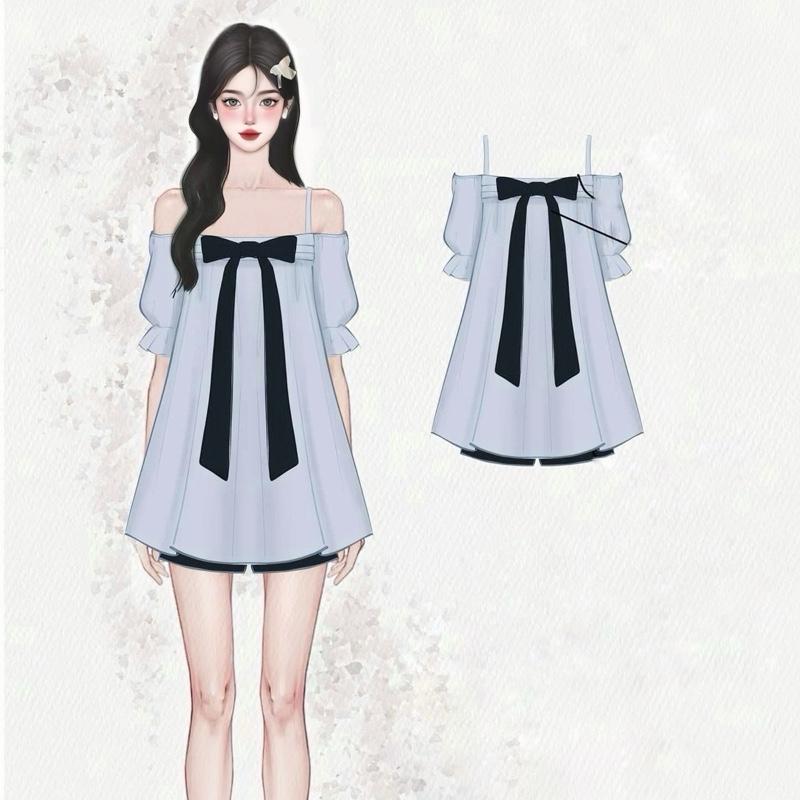 (XẢ KHO) Áo sơ mi nữ kiểu tay bồng trễ vai cột nơ Dilyshop A120