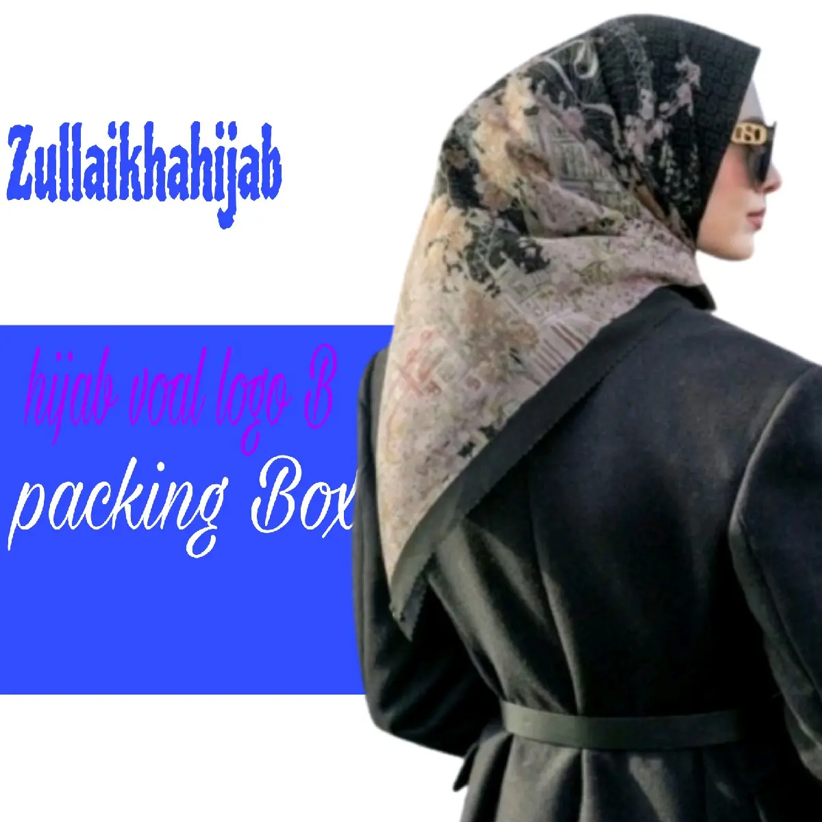 Kerudung Zullaikhahijab Model Button Motif New York Reborn Voal Logo Muslim Empat Sudut Semua musim Yellow
