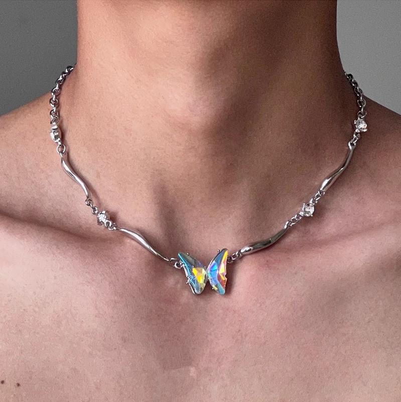 Vòng Cổ Mặt Dây Chuyền Hình Bướm Thời Trang Hợp Xu hướng Phong Cách Cổ Điển Và Hip Hop Unisex Phong Cách Y2K Phụ Kiện Dây Chuyền Xương Đòn Độc Đáo