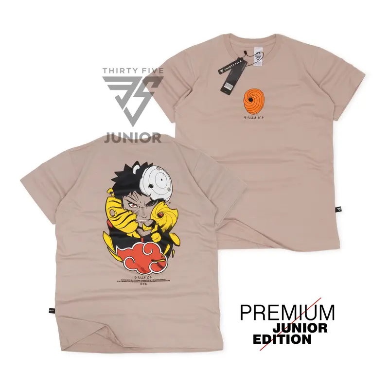 kaos distro anak laki-laki umur 9-16 tahun anime one piece warna cream bahan cotton combed 30s Fashion 3