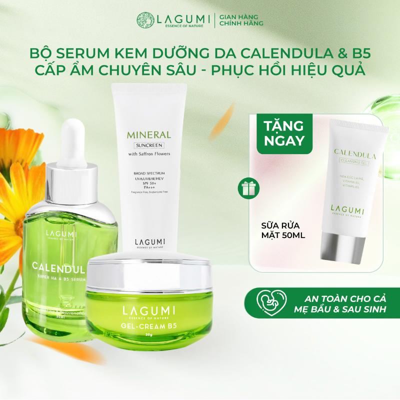 [LAGUMI] COMBO Serum Lagumi kem dưỡng da B5 Lagumi Cấp nước, kem chống nắng vật lý nâng tone tự nhiên dành riêng cho mẹ bầu