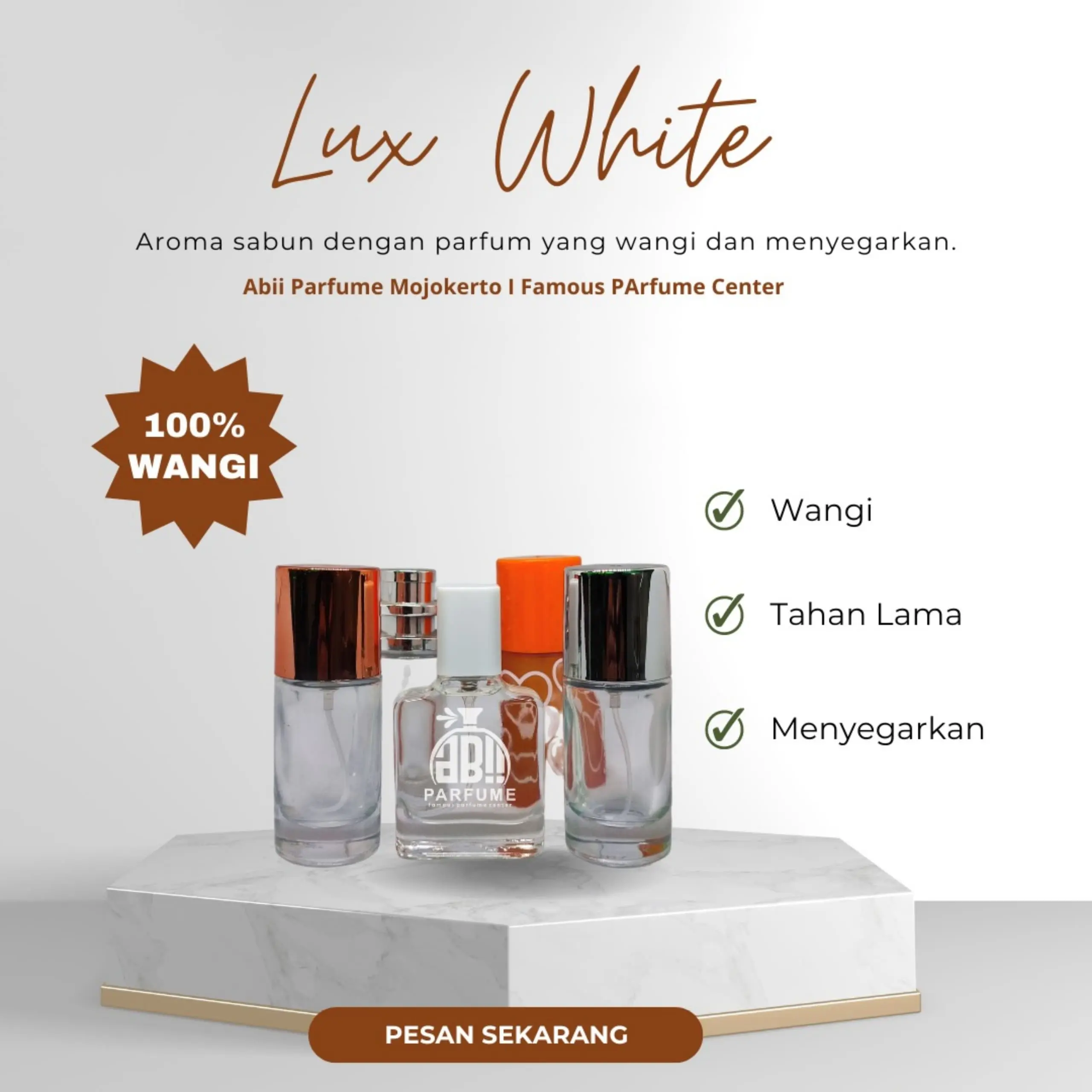 Parfum refill lux white recomended tahan lama  menyegarkan botol 20ml Perfume Pria
