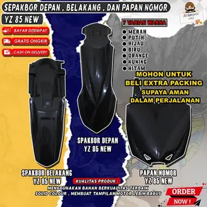 SPAKBOR SET DEPAN BELAKANG PAPAN NOMOR YZ 85 YZ85 NEW BARU 2016 MOTOR CROSS TRAIL YAMAHA FENDER PLAT STAR SUPERMOTO DIRT BIKE PNP Motorcycle