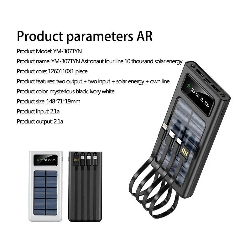 Maddox Powerbank Pengisian Daya Surya 50000mAh dengan 3 Port USB & 2 Flashlight LED Portabel untuk Ponsel & Tablet Android iOS