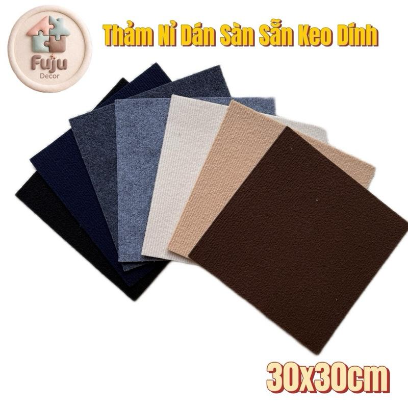 Thảm Mặt Nỉ Dán Sàn Sẵn Keo Dính Kích Thước 30x30cm, dày 4mm - FuJu Home Decor