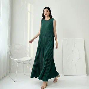 Inner Dress Plisket Premium Tanpa Lengan Maxi Jumbo Nyaman Adem Anti Nerawang - Kode 03