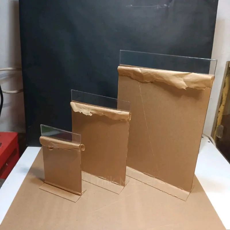 Akrilik Tent Card/Tempat Brosur Qris Menu A6, A5, A4 Tebal 2mm Potrait T 4