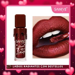 SANIYE brillo labial deslumbrante y voluminoso, duradero y brillante, realza naturalmente los labios, con una textura no pegajosa que retiene la humedad