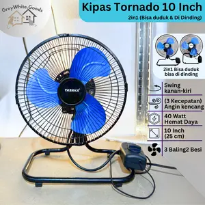 Kipas Angin Besi Tornado 10 Inch Hemat Daya Angin Kencang Baling Stainless Fan