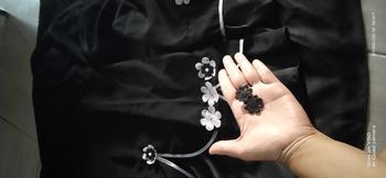 Product Review of Yesha Flowers Abaya by fanny.beauty.id  Kombinasi Satin Polos  Mewah  Dress  Gamis  Wanita Muslim Bunga  Cantik from v**2 0