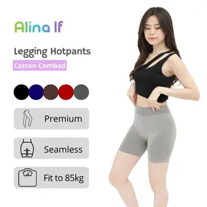 Alina lf Legging Hotpants Highwaist Tebal Dan Nyaman All Size Untuk Berat Badan 40-85kg