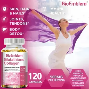 BioEmblem Glutathione Collagen Capsules Mengandung vitamin C untuk anti penuaan dan peningkatan imunitas 120 tablet
