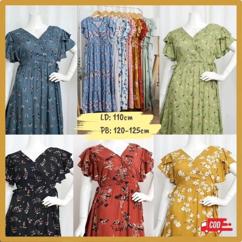 daster kimono lengan pendek | daster wanita dewasa yang modern Rayon Busui baju tidur coquette panjang Ibu Menyusui Dress Motif daster  adem Hamil Pink Perempuan daster  hits rayon 1