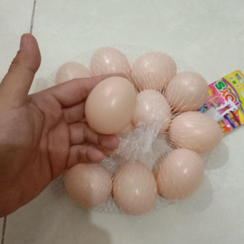 Mainan Telur ayam kampung bahan plastik tebal tidak kopong mainan telor paskah hias - SenenginAnak 2