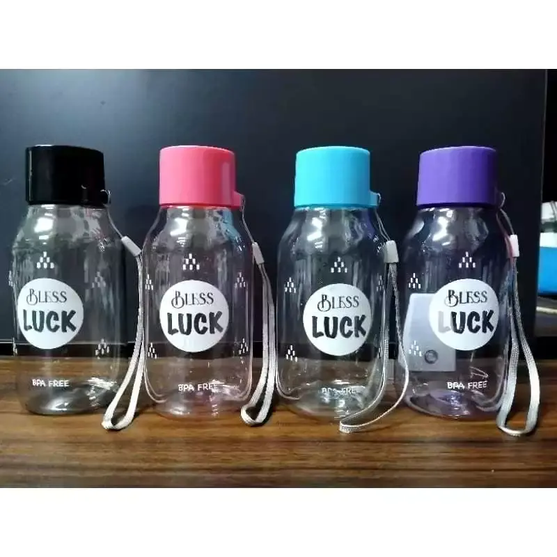 botol minum plastik botol anak bpa free 350ml bottle bless luck terbaru free tali
