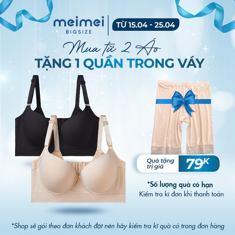 Áo lót bigsize có gọng AG02, chất su lạnh cao cấp bản to che được mỡ lưng cho cup ngực B, C Meimei Bigsize