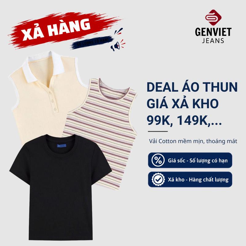 GENVIET Áo thun nữ chất vải Cotton thoáng mát deal 149K