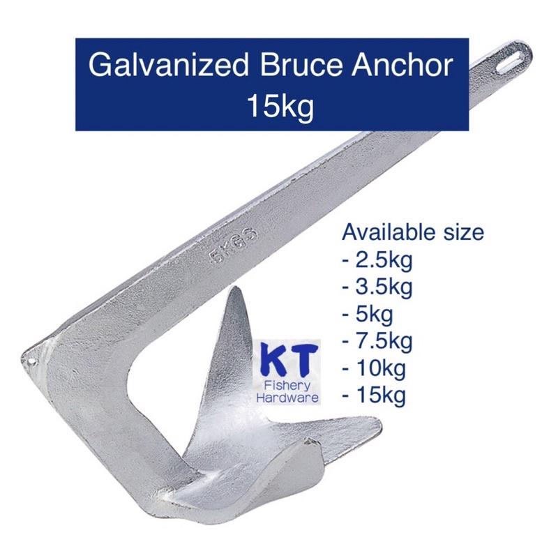 KT Fishery Hardware Bruce Anchor Galvanized 15kg & 20kg Sauh TikTok
