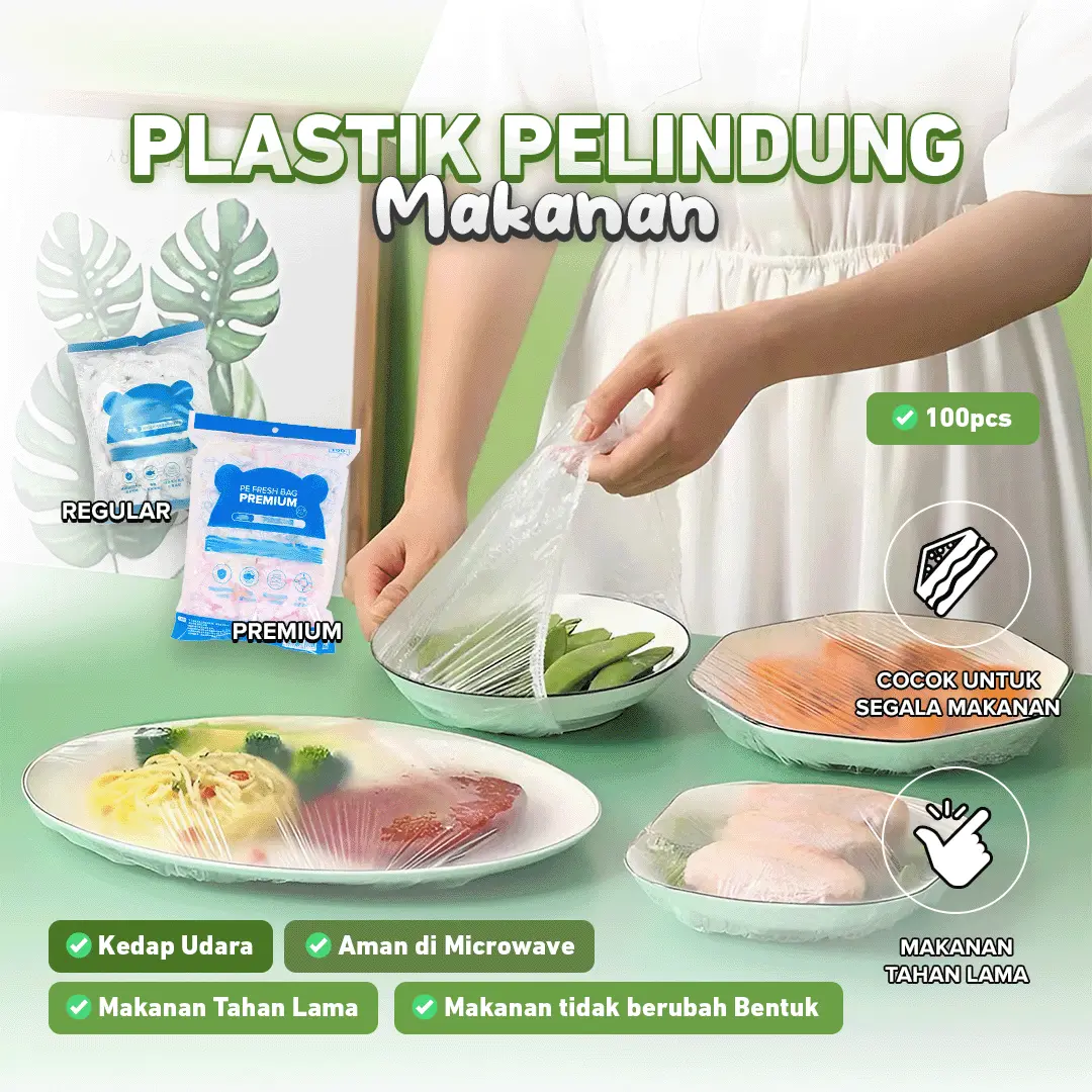 [100Pcs] Plastik Pelindung Makanan / Penutup kepala mandi Shower Cap hotel salon