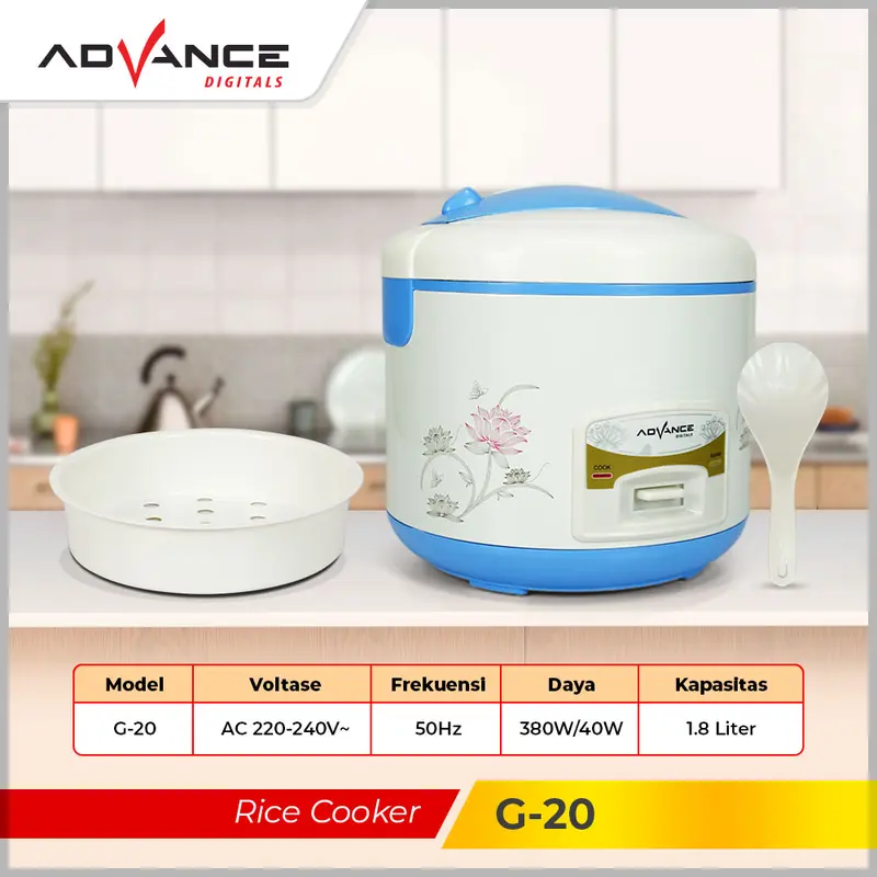 [COD] Advance Rice Cooker G20 / G-20 Kapasitas 1.8L 380W 3in1  Penanak Nasi magic Com Listrik magic  jar 4