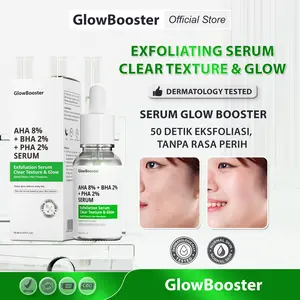GlowBooster Exfoliating Serum AHA BHA PHA – Bantu Angkat Sel Kulit Mati, Haluskan Tekstur & Bikin Wajah Lebih Glowing – Resmi BPOM
