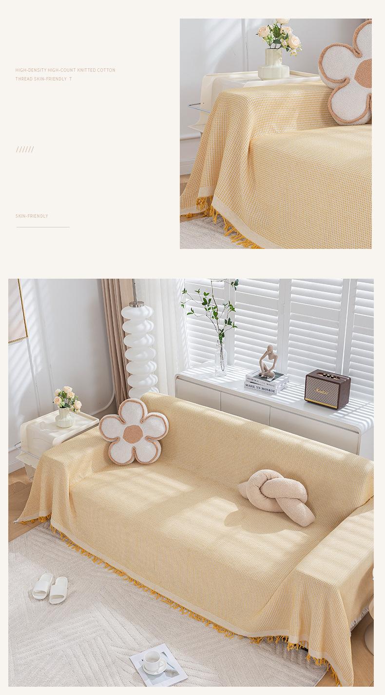 Warna murni Sofa Selimut Sofa Penutup Sarung Pelindung Sofa Antiselip  Selimut Sofa 1 2 3 4 Seater Sofa Blanket 3