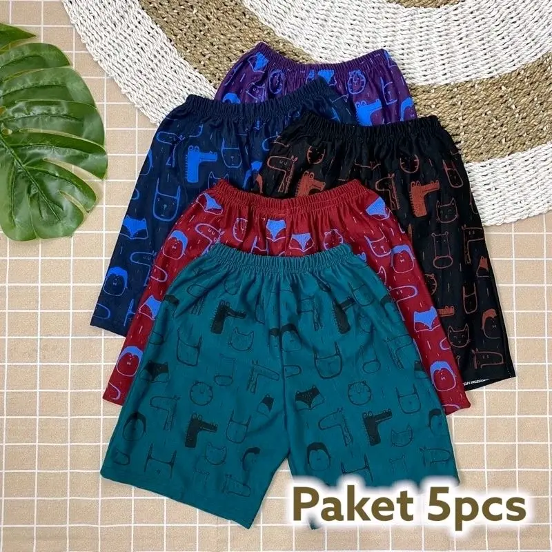5pcs celana pendek anak kolor harian santai bahan katun usia 1 - 12 Tahun 1