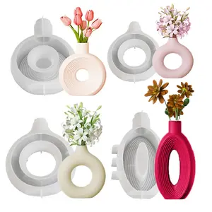 Cetakan SIlikon Candle Resin Art Nordic Style Decorative Flower Vase Pot Planter Vas Bunga