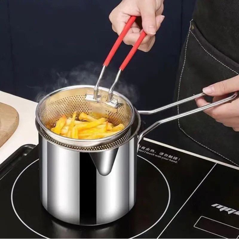 Nồi chiên ngập dầu kèm giá lọc, nồi trụng bún phở, inox 304 cao cấp, nấu được bếp gas, bếp từ