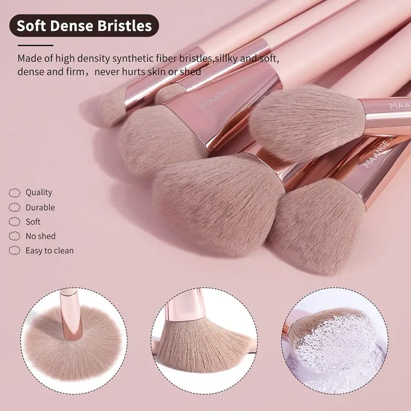 MAANGE PinkiEdition 10 Piece Daily Make up Brush Set + Box High Quality Brush Perfect for Gift MAG55075 3
