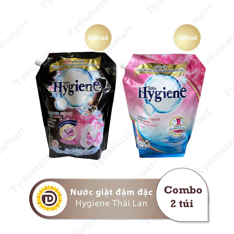   ComBo 2 Túi  Nước Giặt Hygiene Thái Lan Đậm Đặc 1800ml Túi Làm Sạch 