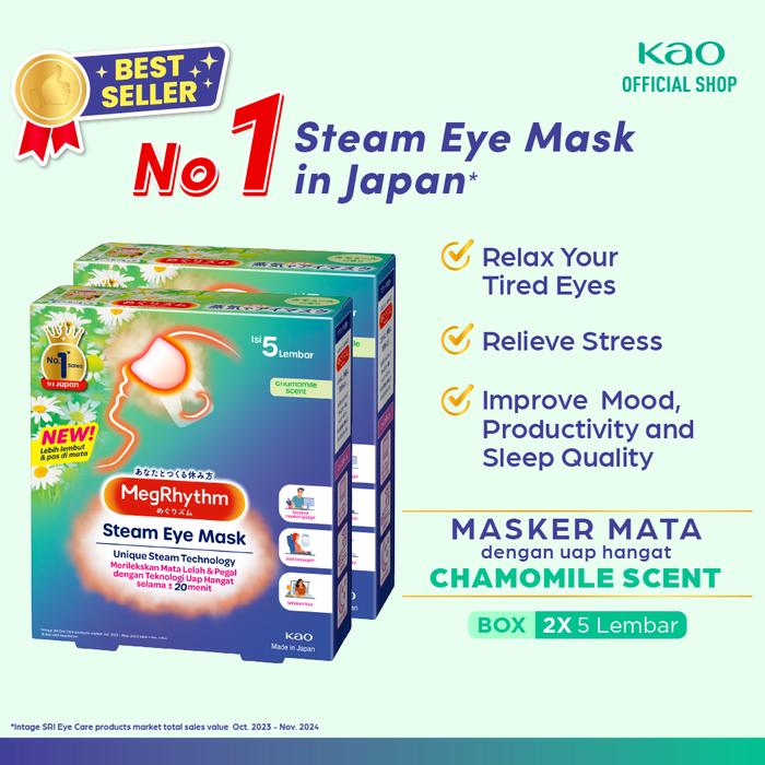 Gambar Megrhythm Steam Eye Mask Chamomile 5s Twinpack - Masker Mata - Tanpa Gift dari KAO Indonesia Kab. Bekasi 3 Tokopedia