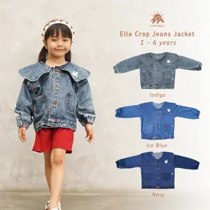 Mirtakids Crop Ella Jaket Jeans Anak Denim 1-6 tahun| Jeans Non Stretch
