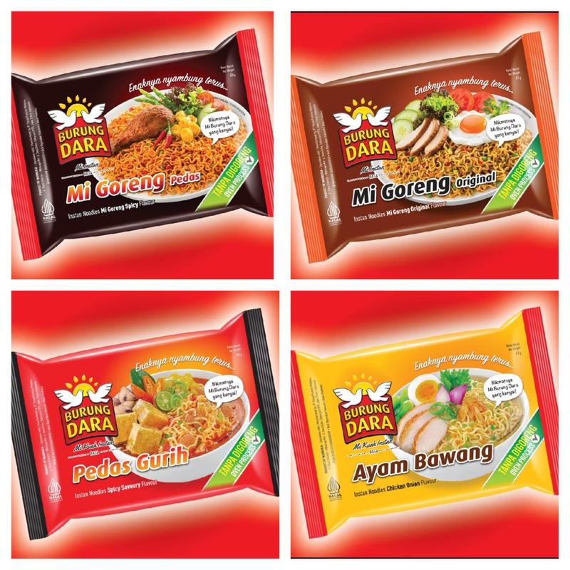 Product Introduction of Mie Instan Burung Dara Reborn paket 8pc 4 rasa Noodles 6