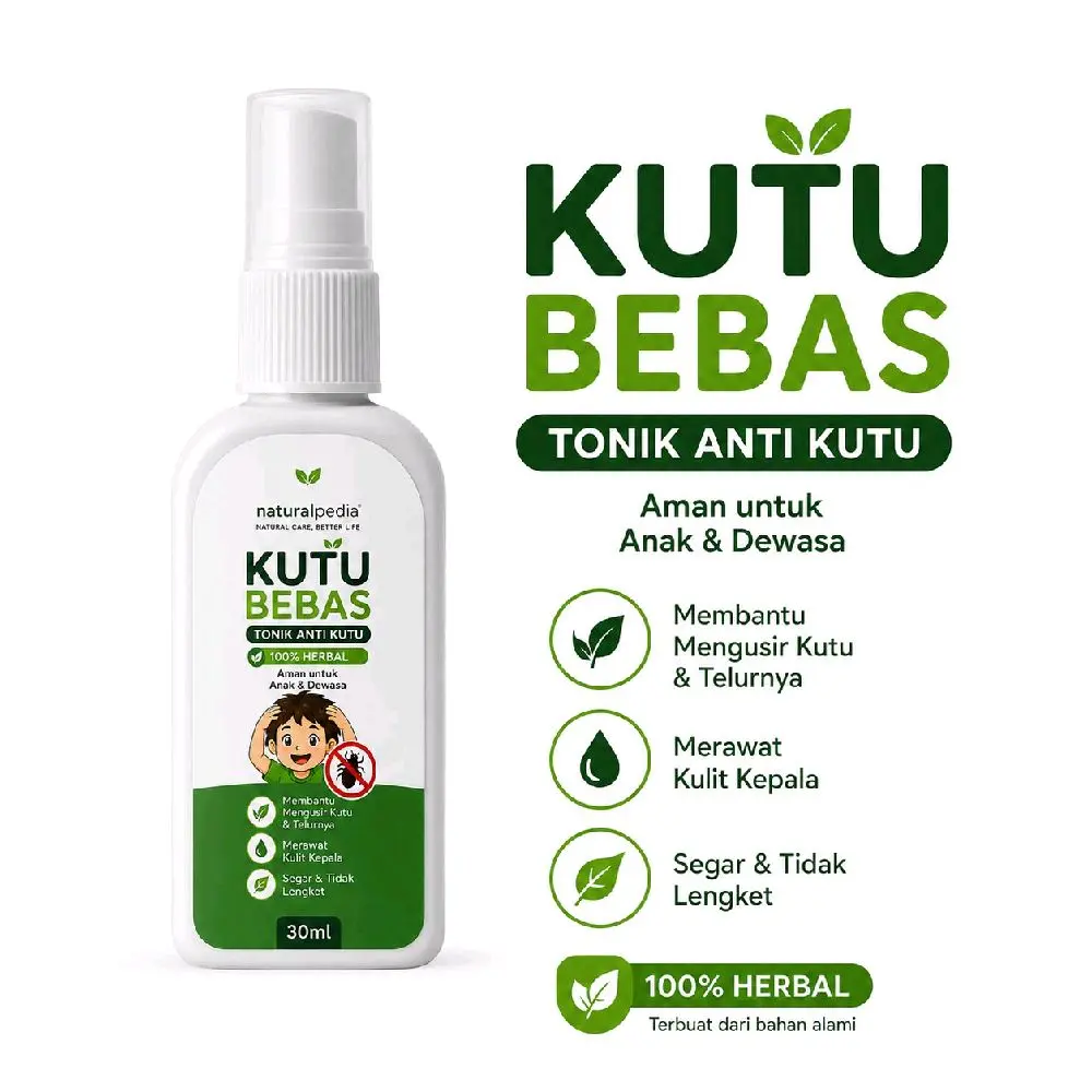 BEBAS KUTU - Tonik Anti Kutu Rambut 30ml Original - Serum Spray Pembasmi Telur Kutu Anak & Dewasa Aman Non Toxic