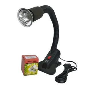 Paket Fitting PENDEK Lampu dan Lampu UVA UVB Reptil Kura Kadal Iguana dll