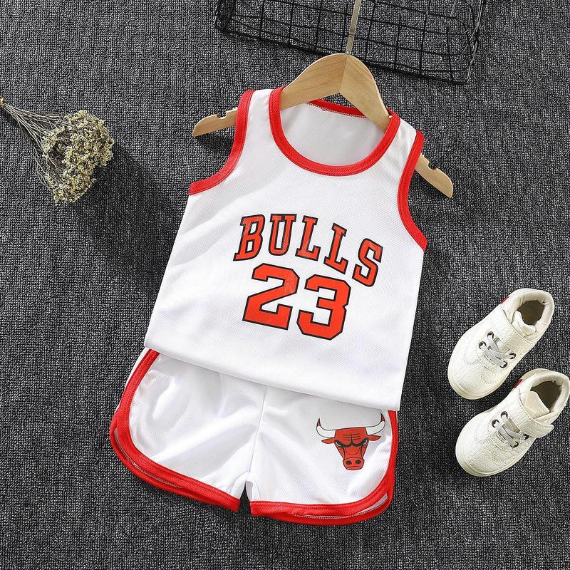 Product Introduction of [Local Post] 6mths-5 Yrs Basketball Kids Singlet with Short Pant 2pc Set Children Sports Sleeveless T-Shirt with Shorts 13